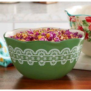 Pioneer Woman Vintage Floral Green Mixing Bowl